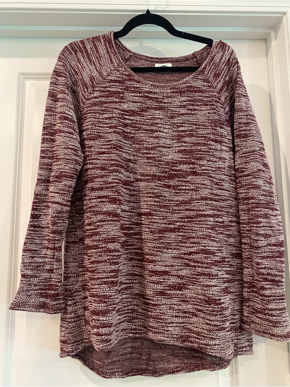 Old Navy Women's Marled Burgundy Knit Pullover Sweater